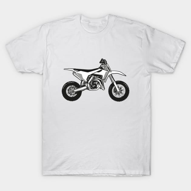 Motocross // print // black white and grey motorcycle T-Shirt by SelmaCardoso